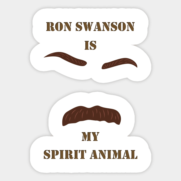 Ron Swanson is my Spirit Animal Sticker by AlexMathewsDesigns